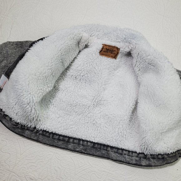 Vintage Levi's Black/Grey Acid Wash Sherpa Jacket 3t - Picture 8 of 11